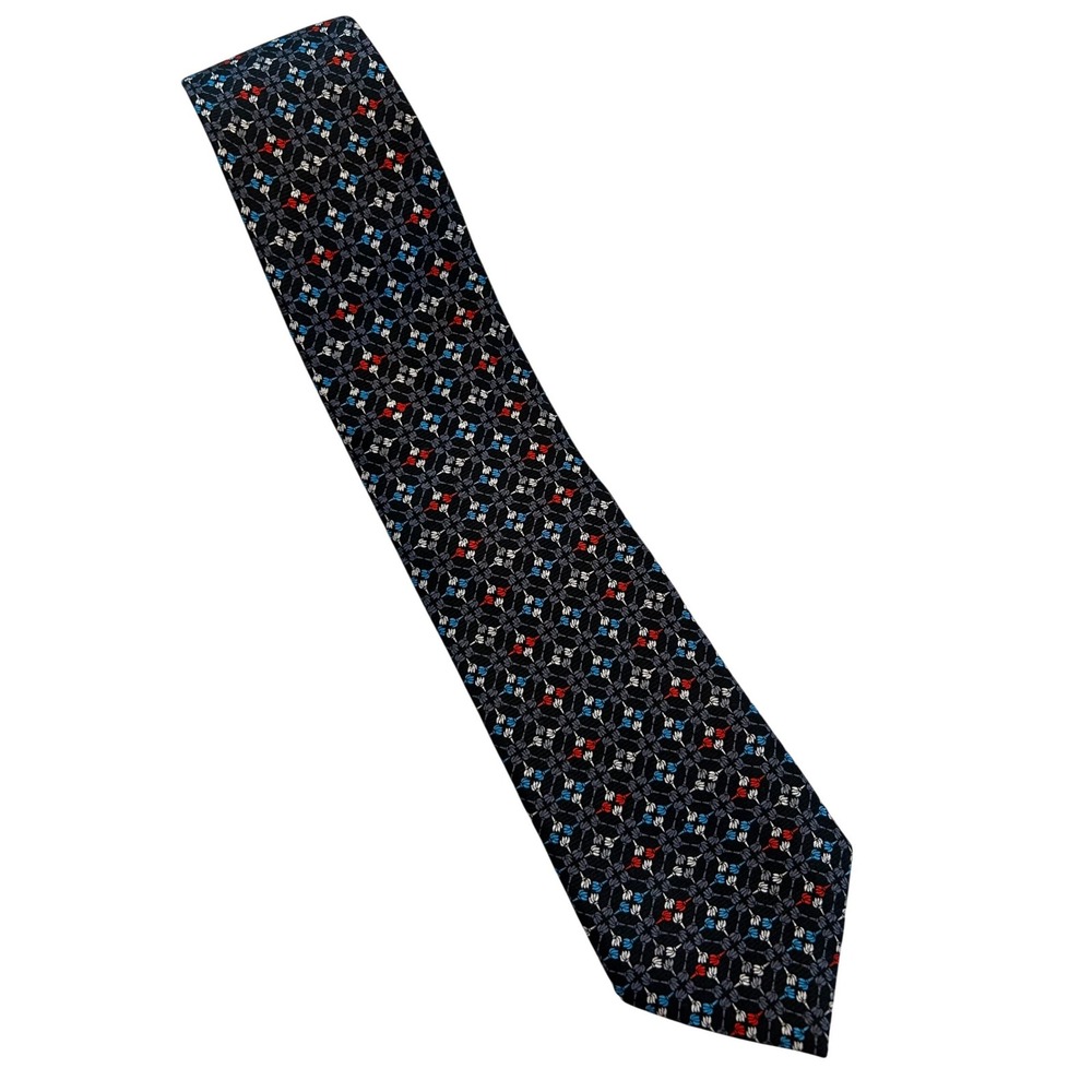 Cape Cod Neckwear Silk Geometric Pattern Necktie‎ Black Red Blue Gray Tie